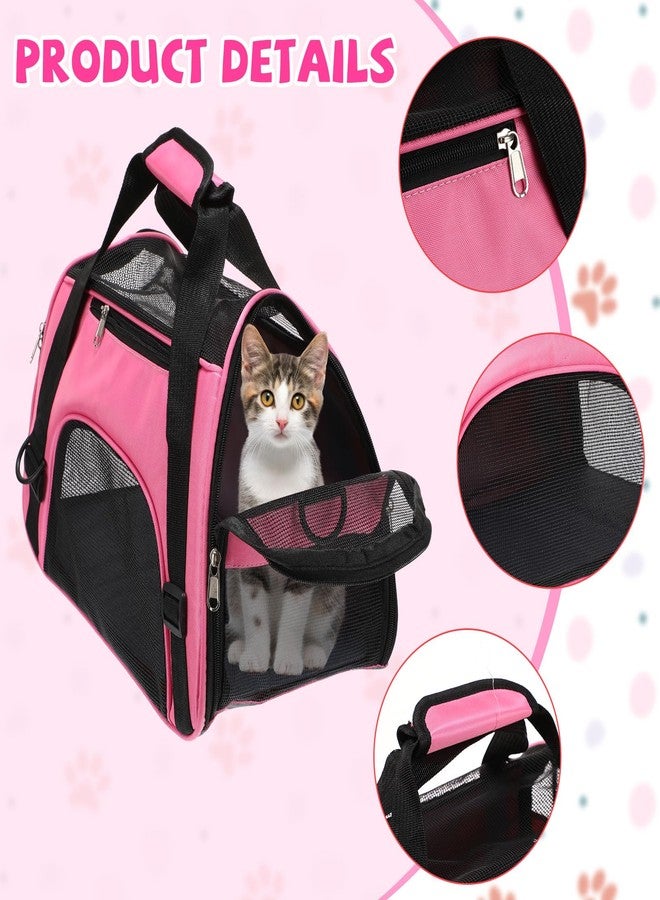 Clysee 2 Pcs Pet Carrier, Soft Sided Pet Travel Carrier for Cats, Airline Approved Kitty Portable Dog Bags for Traveling Little Dogs, Rabbits, Puppy, Cat(S,Pink, Purple) - Image 4